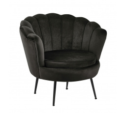 Velvet fekete fotel /fekete lábak/ LC-032-1