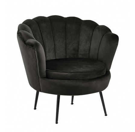 Velvet fekete fotel /fekete lábak/ LC-032-1