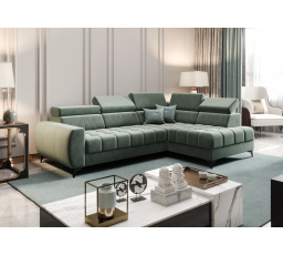 NAROŻNIK ROZKŁADANY PORTO MINI 170X255 CM - prawa , Odcienie zieleni
