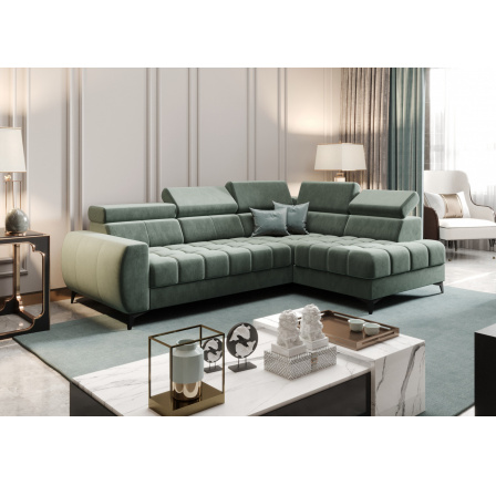 NAROŻNIK ROZKŁADANY PORTO MINI 170X255 CM - prawa , Odcienie zieleni NAROŻNIK ROZKŁADANY PORTO MINI 170X255 CM - prawa , Odcienie zieleni