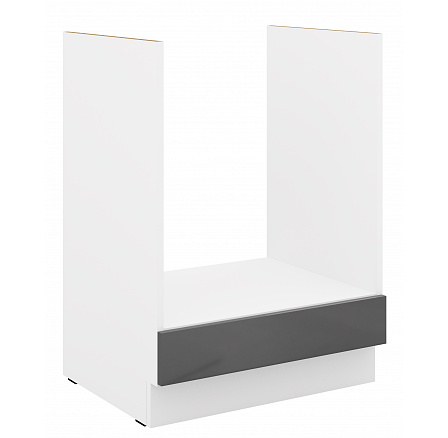 Dolní skříňka SOLA - 60 D GAZ BB, Bílá/Šedý Lesk