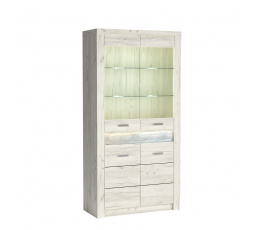 INDIANAPOLIS I3 vitrinszekrény Kraft fehér