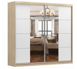 MULTI 38 Gardróbszekrény, Sonoma Tölgy/Fehér