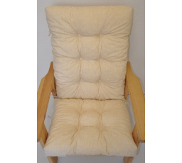 Polstr na zahradní křeslo vysoké široké - látka světle béžový melír