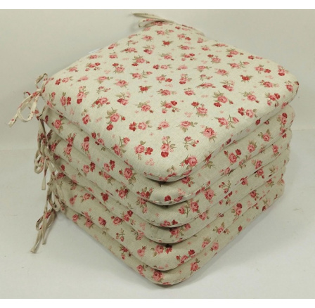 Sedák 40x40 cm látka růžičky - set 6 kusů