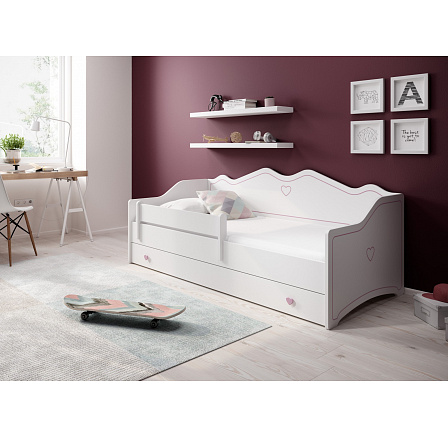 Ágy matraccal EMKA Pink 160x80 Fehér+Rózsaszín