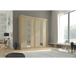 Tolóajtós szekrény tükörrel BALTON 200 Sonoma+Sonoma