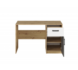 FINI 08 korpus dąb artisan/front biały/wstawka antracyt - biurko