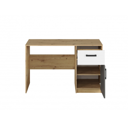 FINI 08 korpus dąb artisan/front biały/wstawka antracyt - biurko