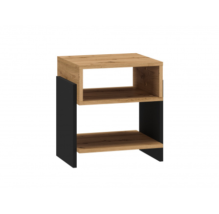 TRIS 01 dąb artisan/czarny - szafka nocna