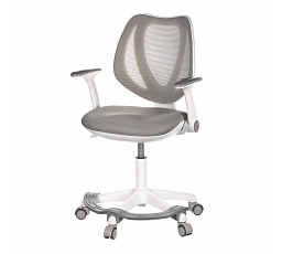 Dětská židle, výškově nastavitelná, šedá síťovina, KA-C806 GREY