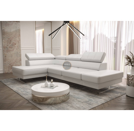 NAROŻNIK EMPORIO MINI 300x180 - lewa , Eko skóra biała