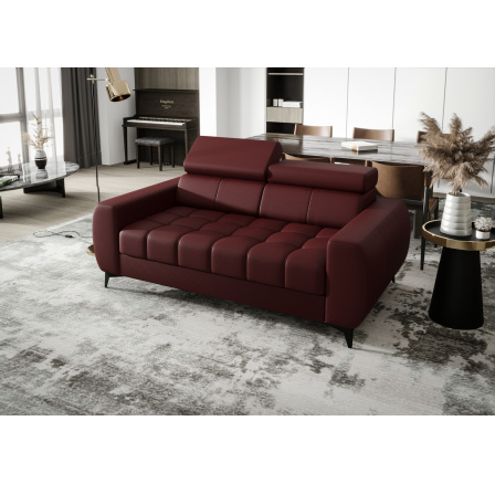 SOFA PORTO II 190 CM SKÓRA NATURALNA - Skóra bordowa