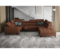 NAROŻNIK PORTO MAX I RELAX SKÓRA NATURALNA 225x350X193 CM - prawa , Skóry naturalne - Wybierz swój kolor