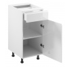 ASPEN D40S1 alsó konyhaszekrény - Jobb, Fehér/Fényes fehér
