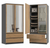 Šatní skříň MALVÍNA 2S-90, Dub antracit/Dub artisan