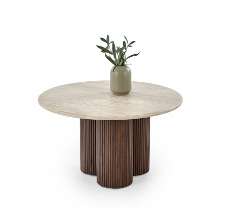 DOROTEA dohányzóasztal, travertin / dió