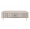 Stolik kawowy z szufladą Vesper 103x60 cm - kaszmir / złote nogi