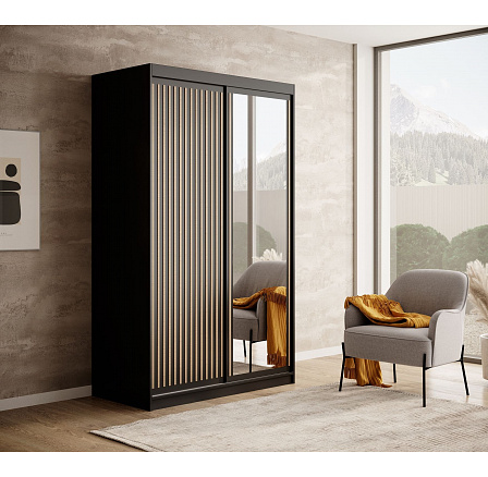 Tolóajtós szekrény Delia 120 Fekete+Artisan