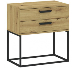 Éjjeliszekrény 2S 60 NR6, Artisan Tölgy/Fekete