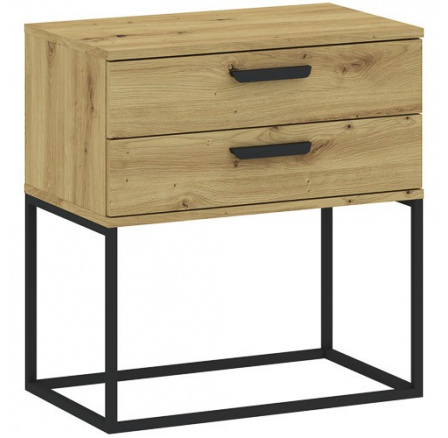 Éjjeliszekrény 2S 60 NR6, Artisan Tölgy/Fekete