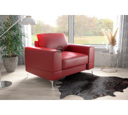 FOTEL ARIA 112 CM SKÓRA NATURALNA - Skóra czerwona