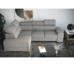 NAROŻNIK ROYAL II 280×210 SKÓRA NATURALNA - lewa , Skóra szara