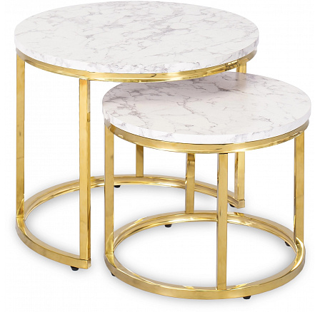 Zestaw Stolików OLIS Marmur Złoty