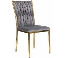 Krzesło DAN Szare Plecione Welurowe