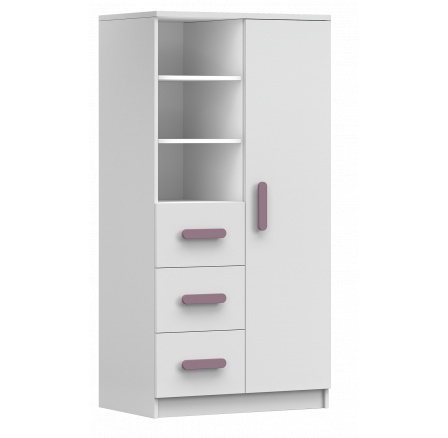 Polc 80 3S1D SMYK I - 05, Fehér Matt/Hanga