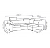 Rohová sedací soustava Bodie VII pravá šedá