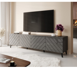 TV komód ABETO 200, matt grafit/fényes grafit