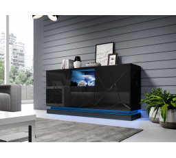 QIU Komoda 2D1K czarny połysk/czarny połysk