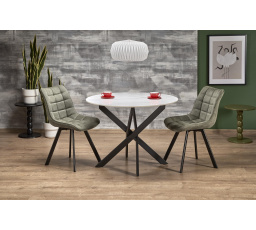 EDGAR 2 étkezőasztal, Fehér márvány hatás/Fekete