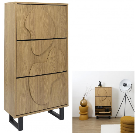 Calypso cipősszekrény tölgy/fekete