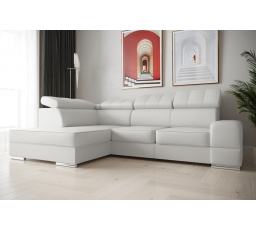 NAROŻNIK ROYAL I 260×185 SKÓRA NATURALNA - lewa , Skóra biała