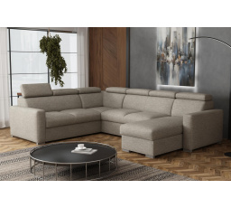 Sedací souprava Petrit U pravá Aragon hnědošedá