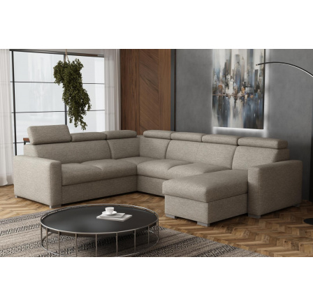 Sedací souprava Petrit U pravá Aragon hnědošedá