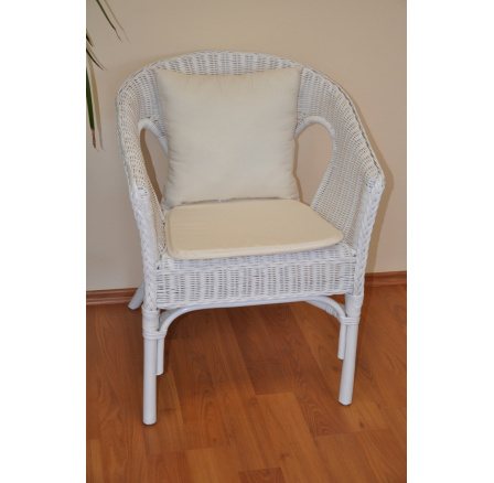 Polstr na křeslo Fabion přírodní bílý s polštářkem 