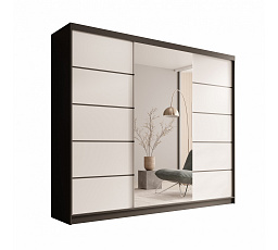 Tolóajtós szekrény Etna 250 Fekete+Fehér