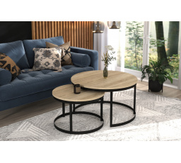 2 az 1-ben dohányzóasztal OKIN Fekete+Sonoma