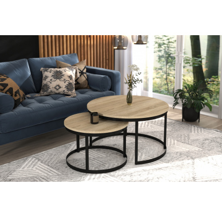 2 az 1-ben dohányzóasztal OKIN Fekete+Sonoma