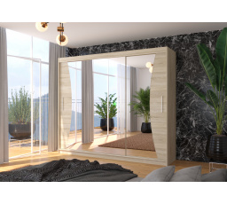 Tolóajtós szekrény tükörrel DIEGO 250 Sonoma+Sonoma