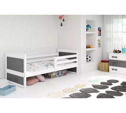 RICO PARTEROWE RAMA BIAŁY WYPEŁNIENIA GRAFIT BEZ SZUFLADY BEZ MATERACY 80 X 190 KPL