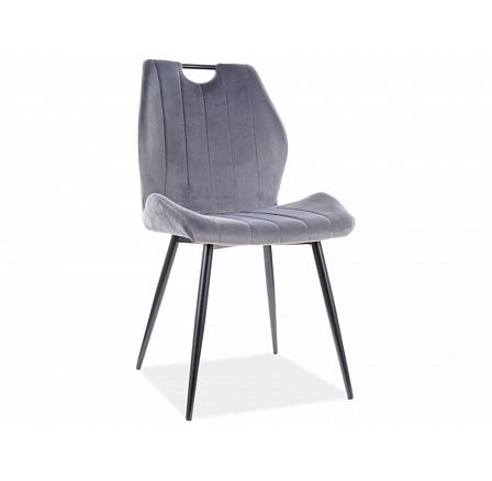 Étkezőszék ARCO VELVET, szürke Bluvel 14/fekete matt