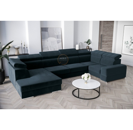 NAROŻNIK ROYAL MAX I 210x375x185 - prawa , Odcienie granatu
