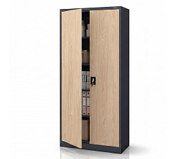 Irodai fémszekrény dokumentumokhoz antracit / sonoma tölgy: Eco Design JAN H 900 x 1950 x 400 mm