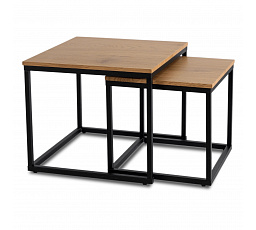 Zestaw Stolików CARMI Dąb Złoty/Czarny