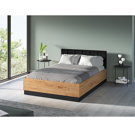 URSO 1301 ágy ágyneműtartóval, arany Craft tölgy / fekete, 140 × 200 cm URSO 1301 ágy ágyneműtartóval, arany Craft tölgy / fekete, 140 × 200 cm