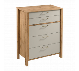 INDYGO K5S komód, Wotan Tölgy/Bézs
